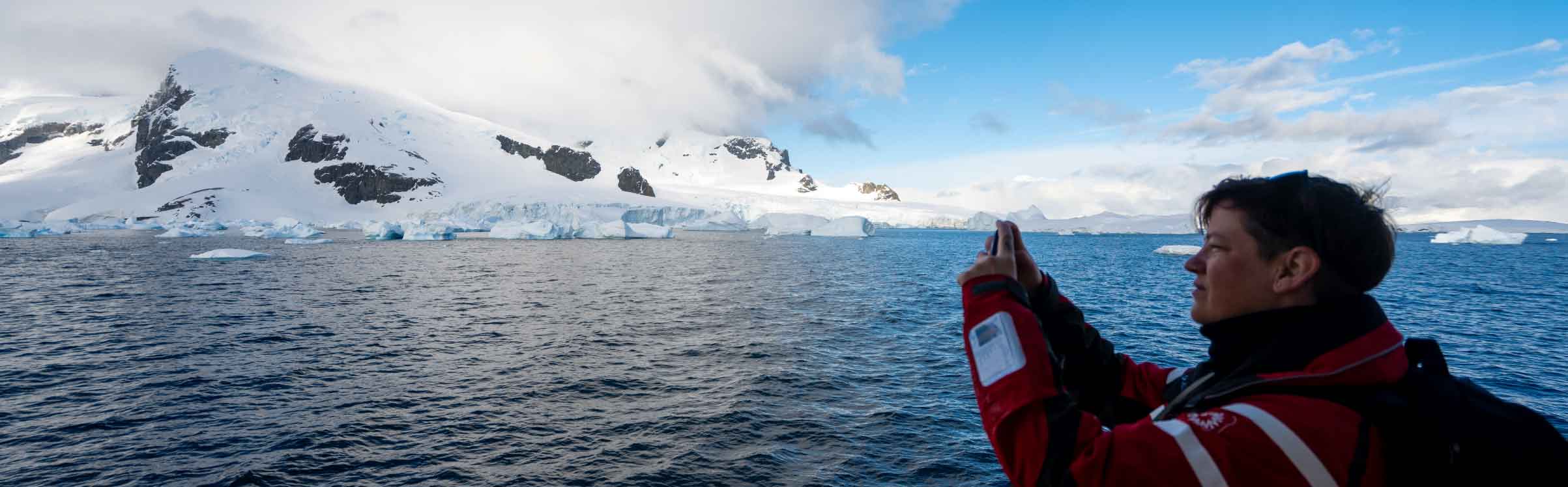 Taking pictures in Antarctica amazing landscape