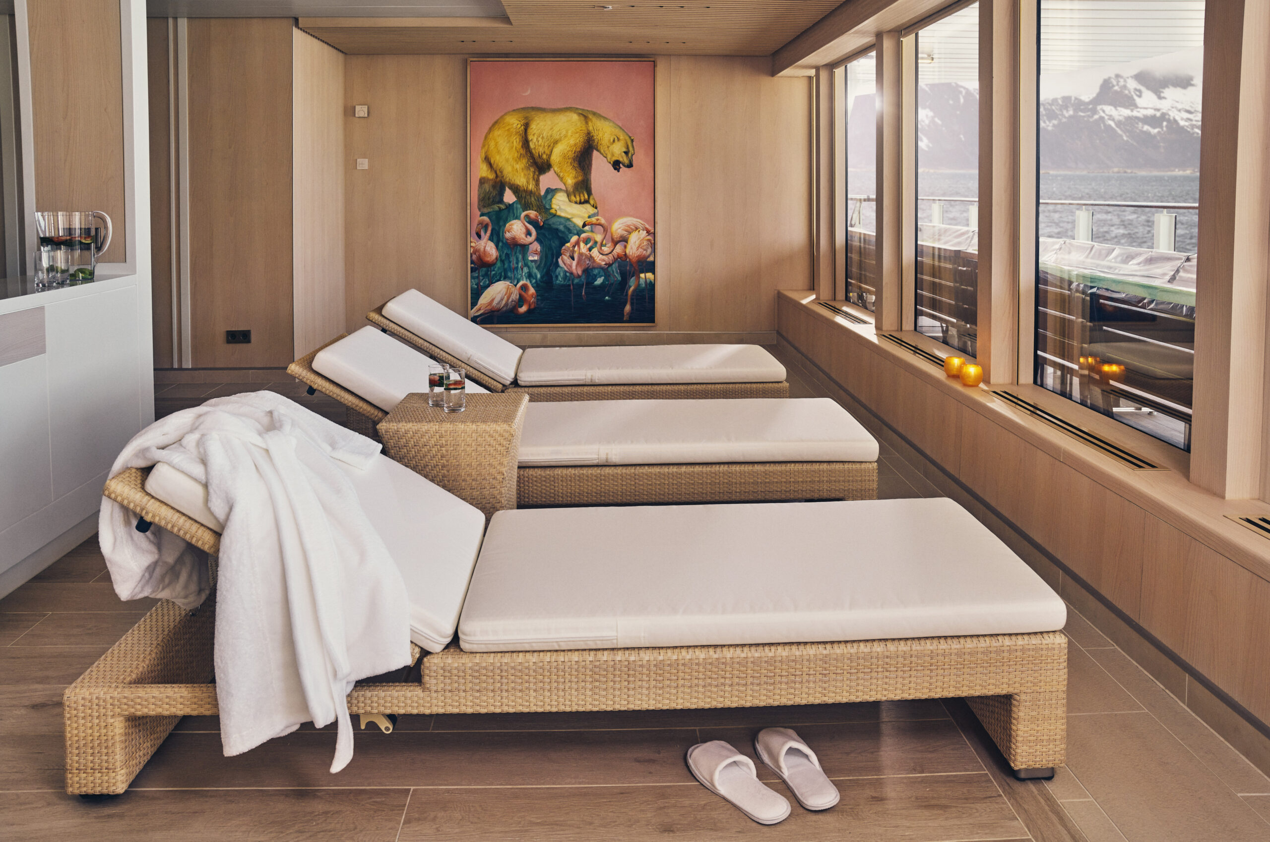 The terrace spa treatment room on the ship National Geographic Endurance